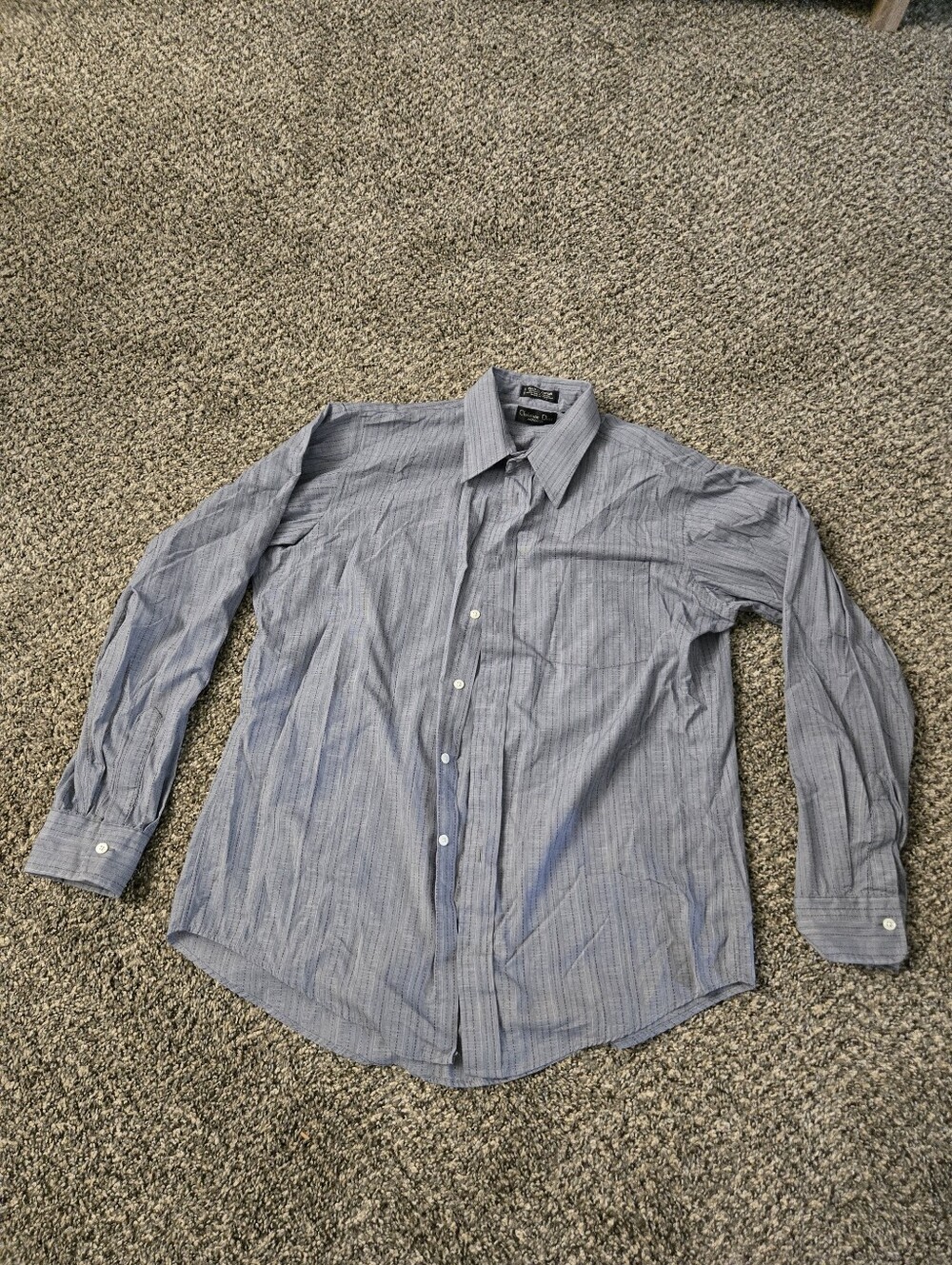 Dior monsieur Cotton- polyester Men's Blue Button-Up Dress Shirt